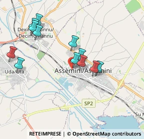 Mappa Via Bologna, 09032 Assemini CA, Italia (2.02167)