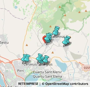 Mappa Via Giuseppe Garibaldi, 09040 Settimo San Pietro CA, Italia (3.21071)