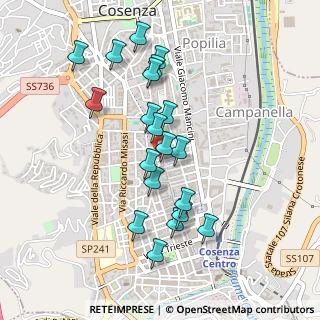 Mappa Via Vincenzo Biscardi, 87100 Cosenza CS, Italia (0.4855)