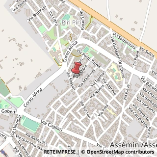 Mappa Via Olbia, 1, 09032 Assemini, Cagliari (Sardegna)