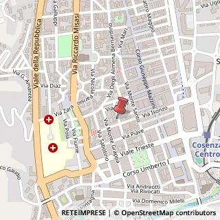 Mappa Via Monte San Michele, 13, 87100 Cosenza, Cosenza (Calabria)