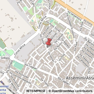 Mappa Via Sassari, 62, 09032 Assemini, Cagliari (Sardegna)