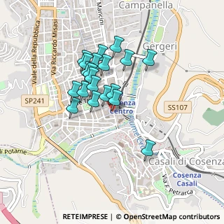 Mappa Via Quattromani Sertorio, 87100 Cosenza CS, Italia (0.383)
