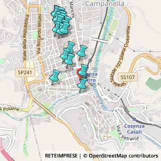 Mappa Via Quattromani Sertorio, 87100 Cosenza CS, Italia (0.6265)