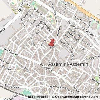 Mappa Via marconi guglielmo 1/d, 09032 Assemini, Cagliari (Sardegna)