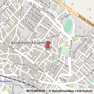 Mappa Via Ticino, 5, 09032 Assemini, Cagliari (Sardegna)