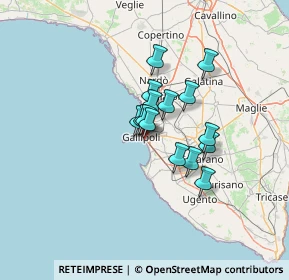 Mappa Via Dante Alighieri, 73014 Gallipoli LE, Italia (9.28467)