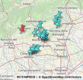 Mappa Via P. Veronese, 31044 Montebelluna TV, Italia (8.90706)