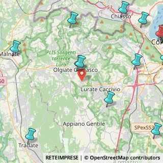 Mappa Via V Alpini, 22077 Olgiate Comasco CO, Italia (7.27294)