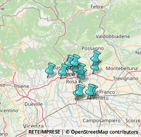 Mappa Viale Monte Grappa, 36061 Bassano del Grappa VI, Italia (8.96154)