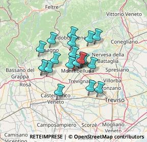 Mappa Via Monte Rocca, 31044 Montebelluna TV, Italia (9.336)