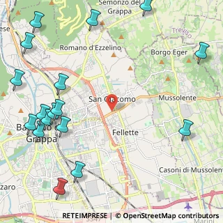 Mappa Via Vincenzo Ferrari, 36060 Romano D'ezzelino VI, Italia (3.16059)