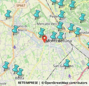 Mappa Via Monte Pallone, 31044 Montebelluna TV, Italia (2.8545)