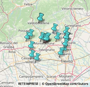 Mappa Via Antonio Pacinotti, 31044 Montebelluna TV, Italia (10.0535)