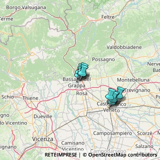 Mappa Via Monte Rombon, 36061 Bassano del Grappa VI, Italia (10.60167)