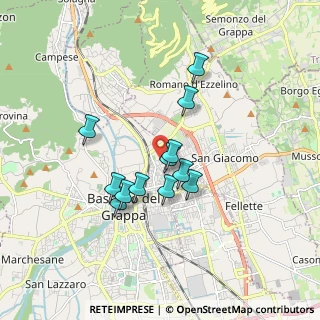 Mappa Via Vittorio Alfieri, 36061 Bassano del Grappa VI, Italia (1.385)