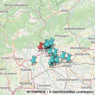 Mappa Via Monte Pertica, 36061 Bassano del Grappa VI, Italia (9.06333)