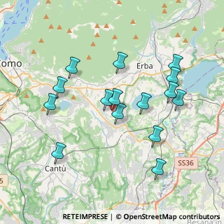 Mappa Via per Erba, 22030 Orsenigo CO, Italia (3.692)