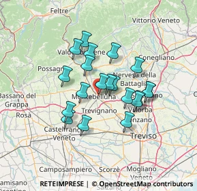 Mappa Via Natisone, 31044 Montebelluna TV, Italia (10.639)