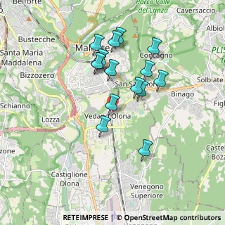 Mappa Via Guglielmo Marconi, 21040 Vedano Olona VA, Italia (1.61467)