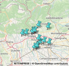 Mappa Via Don Costantin Silvio, 36060 Romano D'ezzelino VI, Italia (9.98357)