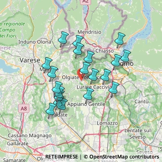 Mappa Via Rongio, 22077 Como CO, Italia (6.545)