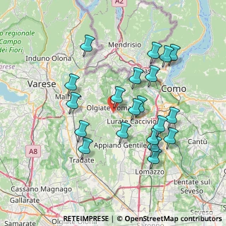 Mappa Via Rongio, 22077 Como CO, Italia (7.2685)