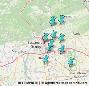 Mappa Via Piave, 36060 Romano D'ezzelino VI, Italia (5.64091)