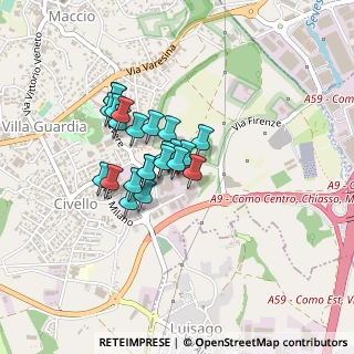 Mappa Via Firenze, 22079 Villa guardia CO, Italia (0.2913)