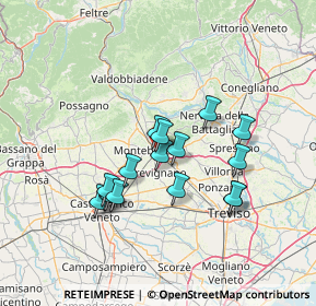 Mappa Via Castagnole, 31044 Montebelluna TV, Italia (11.6925)