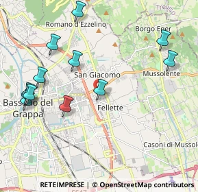 Mappa Via Bari, 36060 Romano D'ezzelino VI, Italia (2.36667)