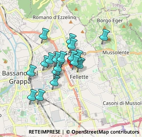 Mappa Via Bari, 36060 Romano D'ezzelino VI, Italia (1.28389)