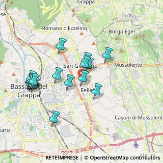 Mappa Via Asiago, 36060 Romano D'ezzelino VI, Italia (1.9605)