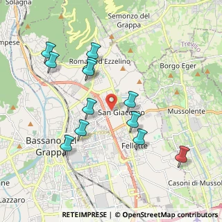 Mappa Via Luigi Boccherini, 36060 Romano D'ezzelino VI, Italia (1.9325)
