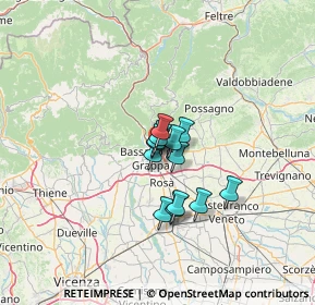 Mappa Via Monte Novegno, 36061 Bassano del Grappa VI, Italia (7.54)