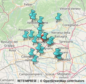 Mappa Via Pellico Silvio, 31044 Montebelluna TV, Italia (10.657)