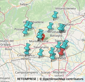 Mappa Via Monte Podgora, 31044 Montebelluna TV, Italia (12.812)