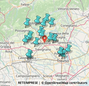 Mappa Via Monte Podgora, 31044 Montebelluna TV, Italia (11.4615)