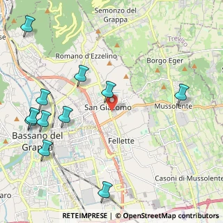 Mappa San Giacomo-Fellette, 36060 Romano D'ezzelino VI, Italia (2.72182)