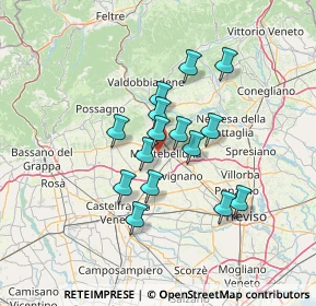 Mappa Via M. Mazzocato, 31044 Montebelluna TV, Italia (10.44667)