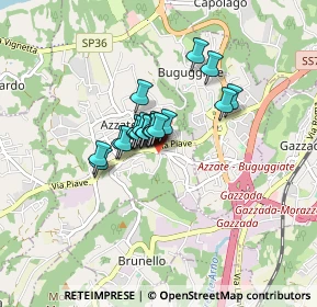 Mappa Via Isonzo, 21022 Azzate VA, Italia (0.4665)