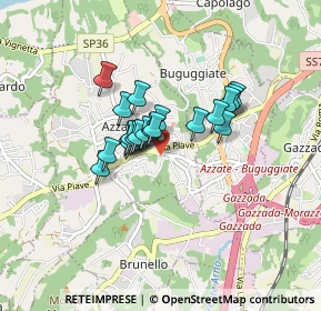 Mappa Via Isonzo, 21022 Azzate VA, Italia (0.548)