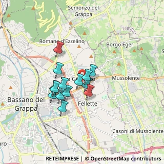 Mappa Via Giosuè Borsi, 36060 Romano D'ezzelino VI, Italia (1.26857)