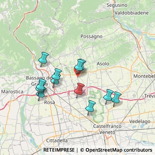 Mappa Via Marini, 31020 San Zenone degli Ezzelini TV, Italia (6.8675)