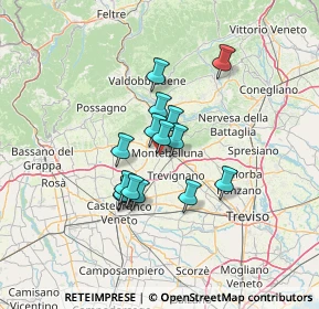 Mappa Via Monte Peralba, 31044 Montebelluna TV, Italia (9.57067)