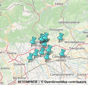 Mappa Via Antonio Pasinato, 36060 Romano D'ezzelino VI, Italia (9.2275)