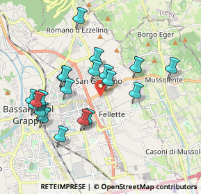 Mappa Via Antonio Pasinato, 36060 Romano D'ezzelino VI, Italia (1.832)