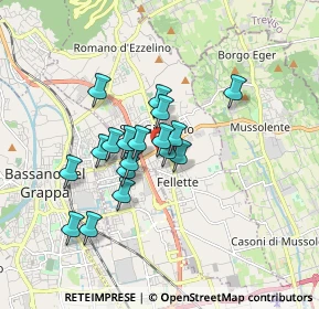 Mappa Via Antonio Pasinato, 36060 Romano D'ezzelino VI, Italia (1.30778)