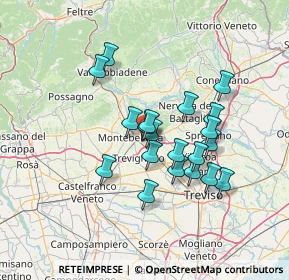 Mappa Via Monte Bainsizza, 31044 Montebelluna TV, Italia (11.296)