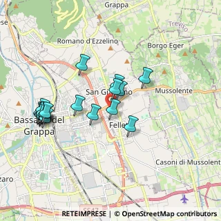 Mappa Via Redipuglia, 36060 Romano D'ezzelino VI, Italia (1.9645)